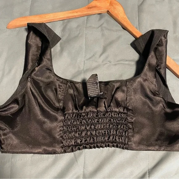 Y2K Clubwear Top Guess Bra Black Gray VTG Y3K Baddie Contemporary Medium 00s - Picture 13 of 13